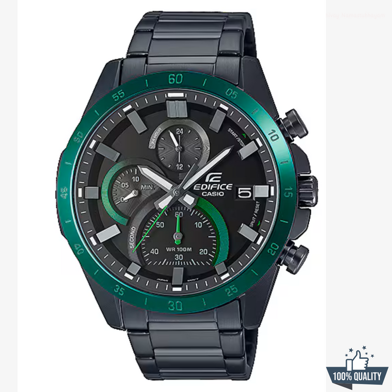 EDF-11125540 Black Green Dial Watch.
